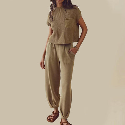 Mocarra | Luxus Damen Casual Zweiteilige Outfits mit Taschen