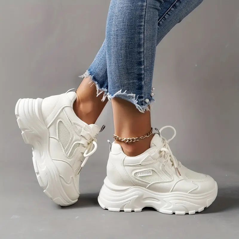 Mocarra | Weiße Klobige Plateau-Sneakers