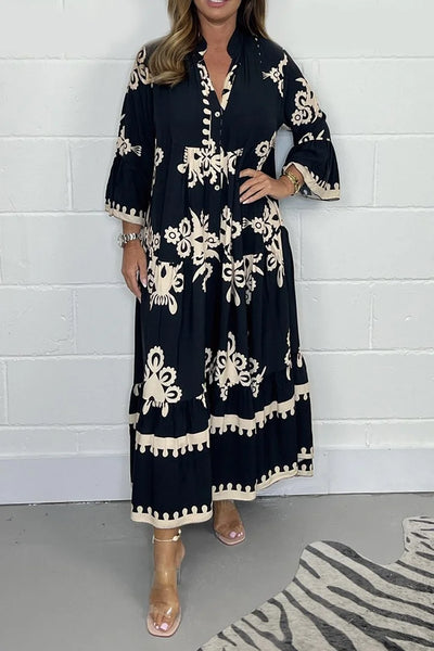 Mocarra | Lässiges Bedrucktes Boho-Kleid