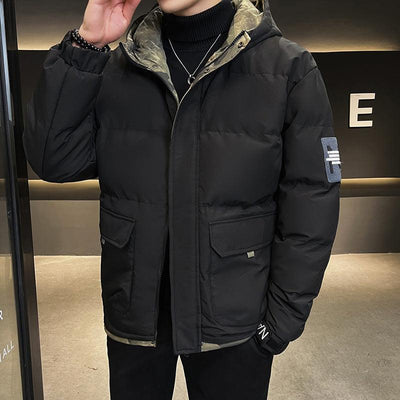 Leon | Herren Daunenjacke mit Kapuze und Steppdesign