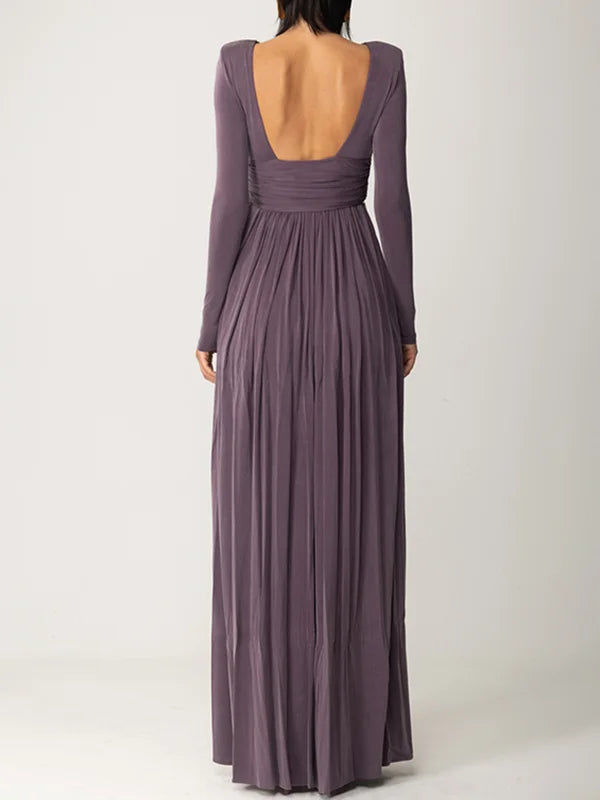 Mocarra | Langärmeliges Rückenfreies Maxikleid