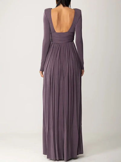 Mocarra | Langärmeliges Rückenfreies Maxikleid