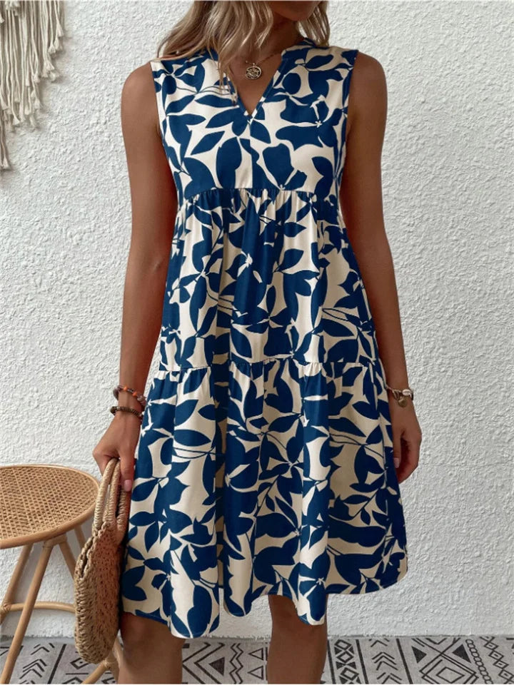 Clarisse - Elegantes A-Linien-Kleid mit Blumendruck für den Sommer