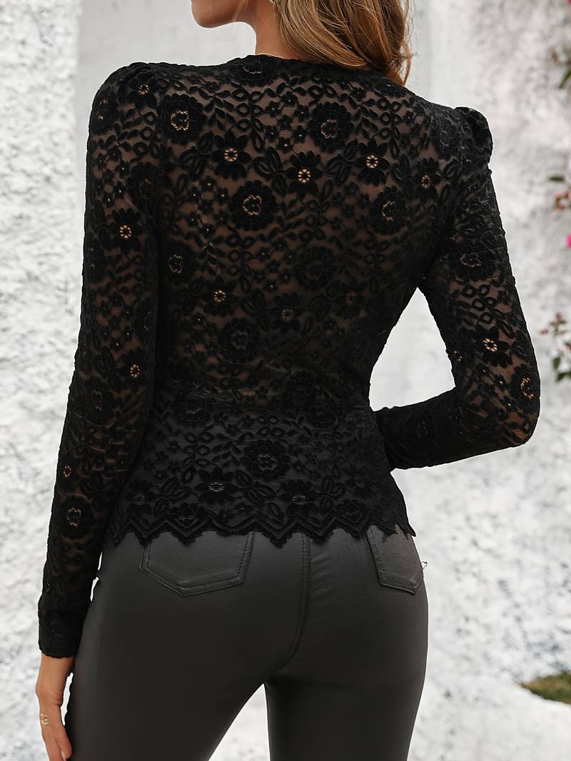 Michele - Elegantes langärmeliges Damenoberteil