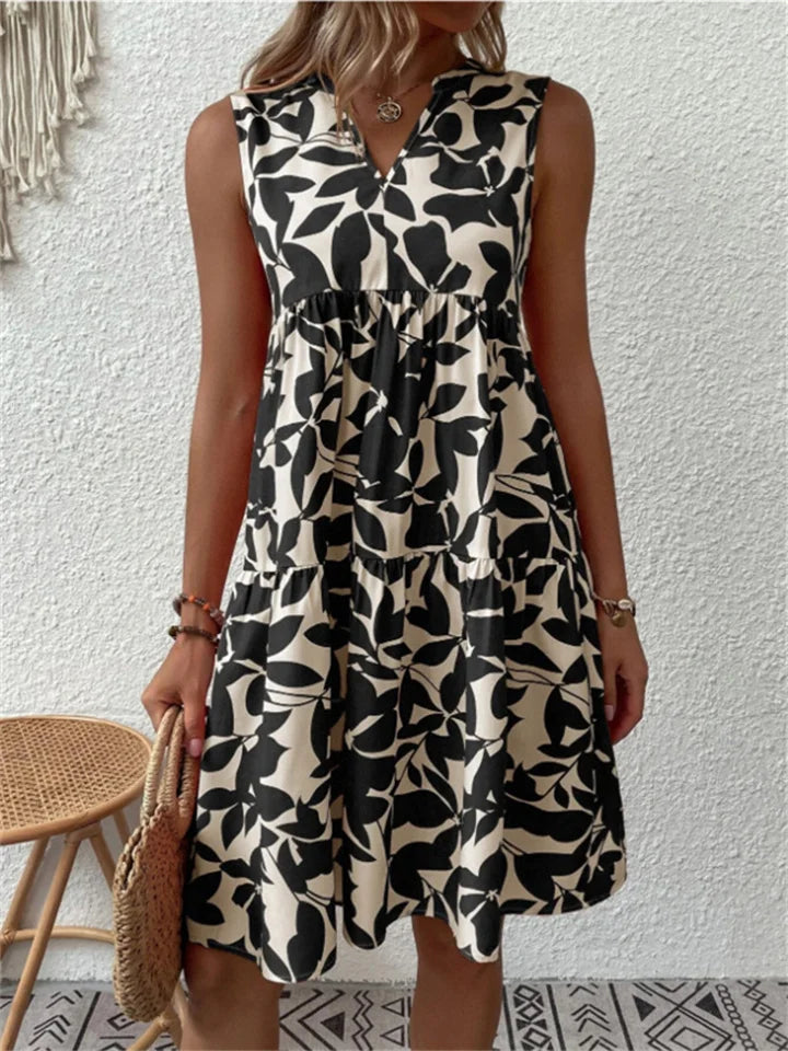 Clarisse - Elegantes A-Linien-Kleid mit Blumendruck für den Sommer