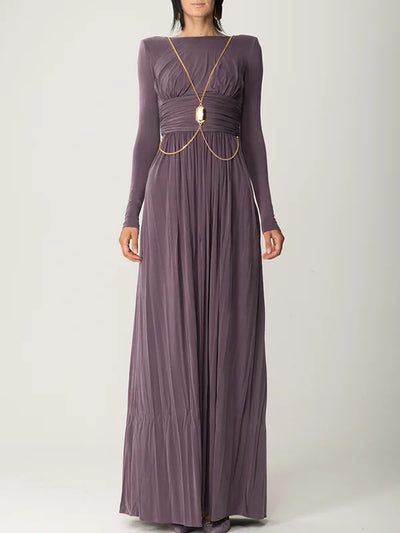 Mocarra | Langärmeliges Rückenfreies Maxikleid