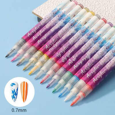 6+6 Gratis | PrescisionNail - 12-Farbiger Nagelstift- Ultradünner gebogener Nagelschreiber [Letzter Tag Rabatt]