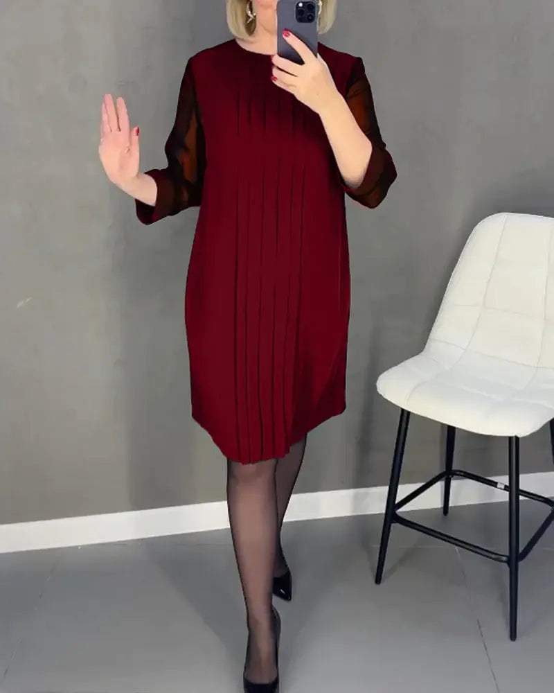 Mocarra | Gerades Kleid mit halben Ärmeln