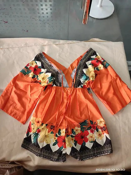 CATHY - Eleganter Blumenprint-Romper