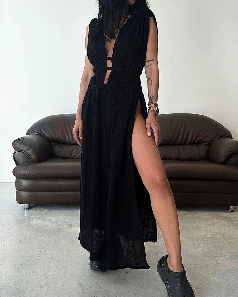 Mocarra | Schickes Geschlitztes Flechtkleid