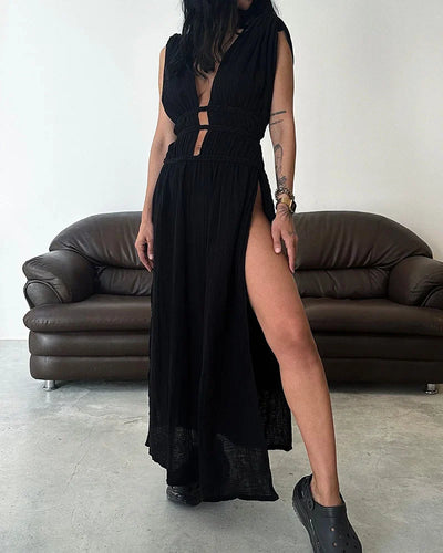 Mocarra | Schickes Geschlitztes Flechtkleid