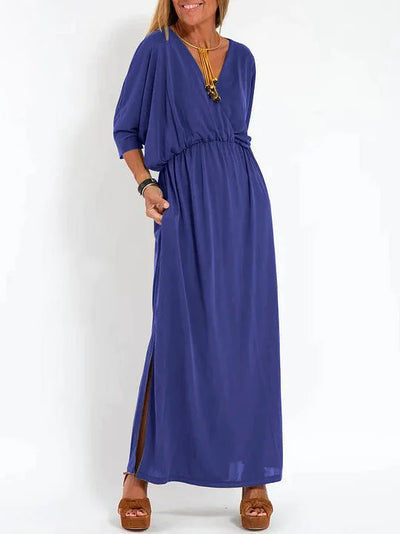 Mocarra | Lässiges Kleid mit V-Ausschnitt und Schlitz
