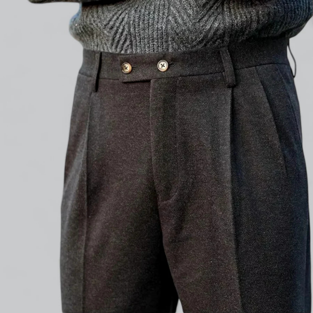 Herren Klassische Hochtaillierte Falten Hose | Formell