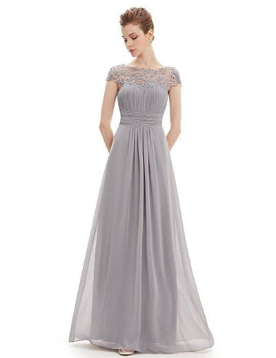 Damen Elegantes Abendkleid mit Spitzenoberteil und fließendem Rock Fudus