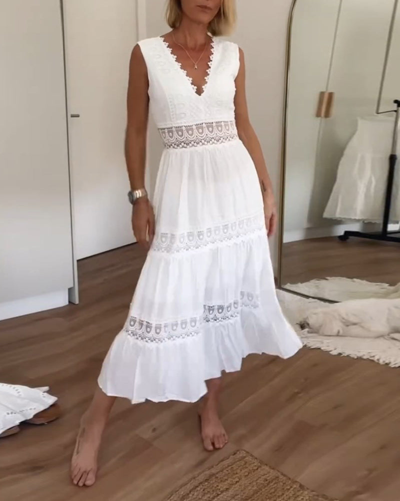 KATRINN | WEIßES SPITZENKLEID