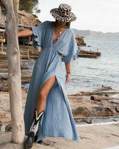 Mocarra | Stylish Solide Farbe Strand Cover-up Kleid Frauen