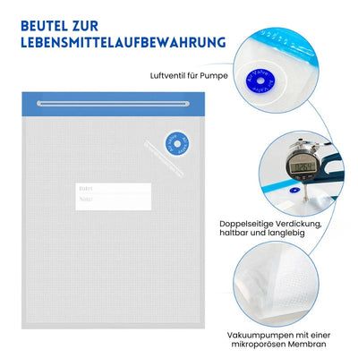 VakuumPro - Strapazierfähiges BPA-freies Vakuumversiegelungsgerät mit Versiegelungsbeuteln (Letzter Tag Rabatt)