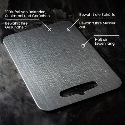 AntiBakterium - Antibakterielles Schneidebrett aus Edelstahl mit Griff (Letzter Tag Rabatt)
