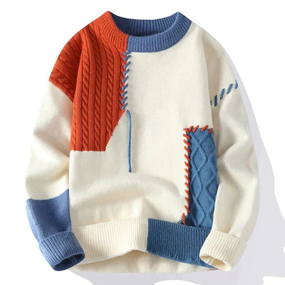 Mocarra | Rollkragenpullover im Patchwork-Design