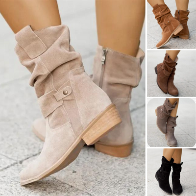 Mocarra | Kurze braune Stiefel mit niedrigem Absatz