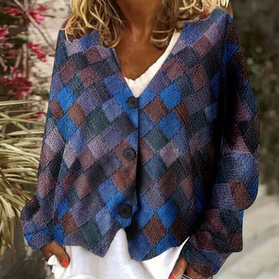 Freda - Patchwork-Strickjacke