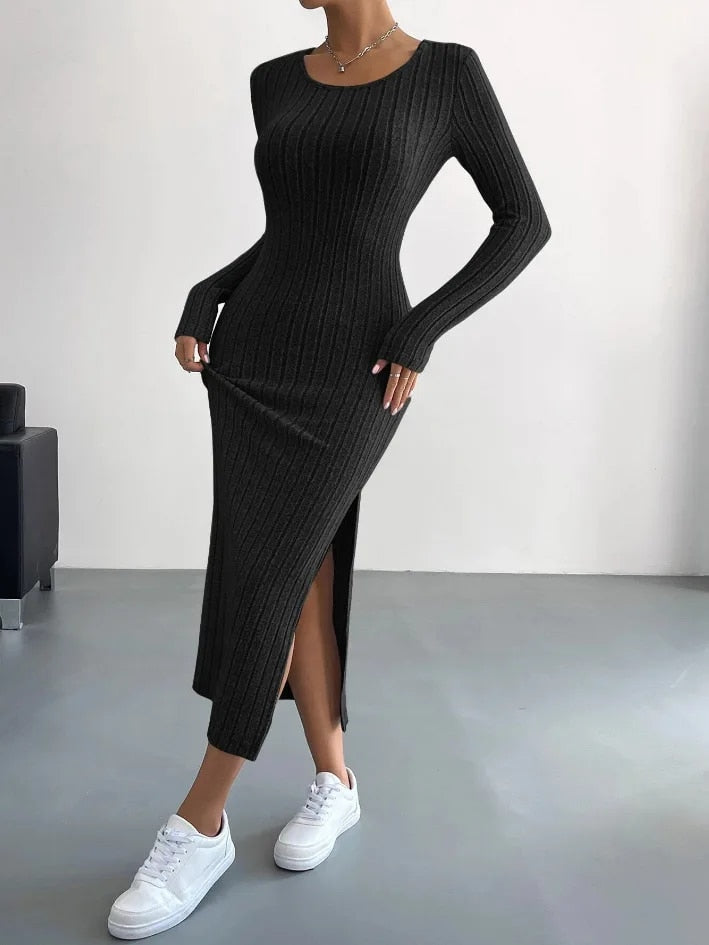 Mocarra | Lässiges Elegantes Langes Schlankes Kleid