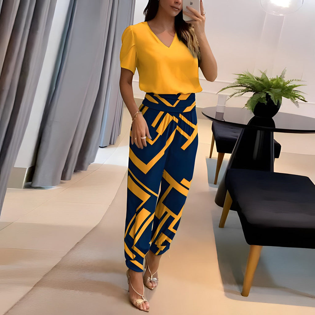 Mocarra | Kurzärmelige Bluse und Hose 2er Set