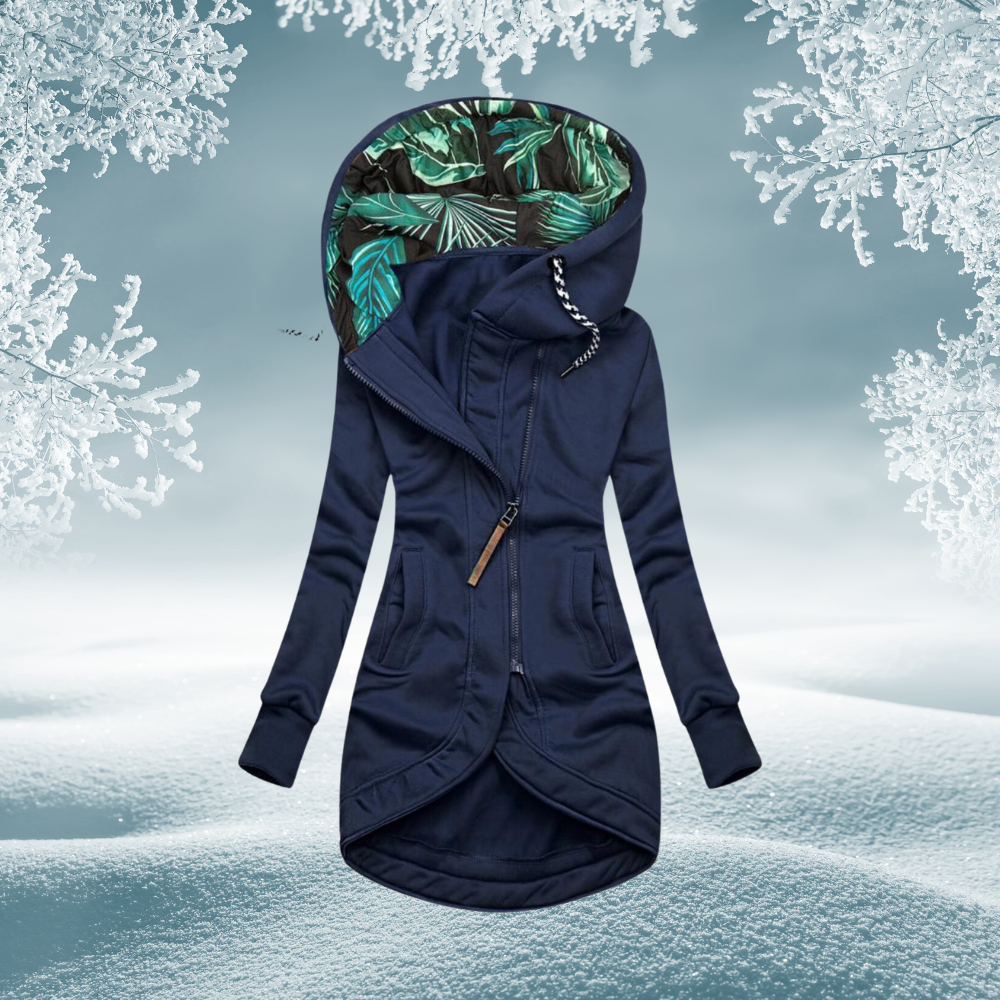 Mocarra | Jacke mit asymmetrischem Verschluss und Kapuze