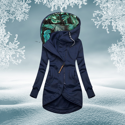 Mocarra | Jacke mit asymmetrischem Verschluss und Kapuze