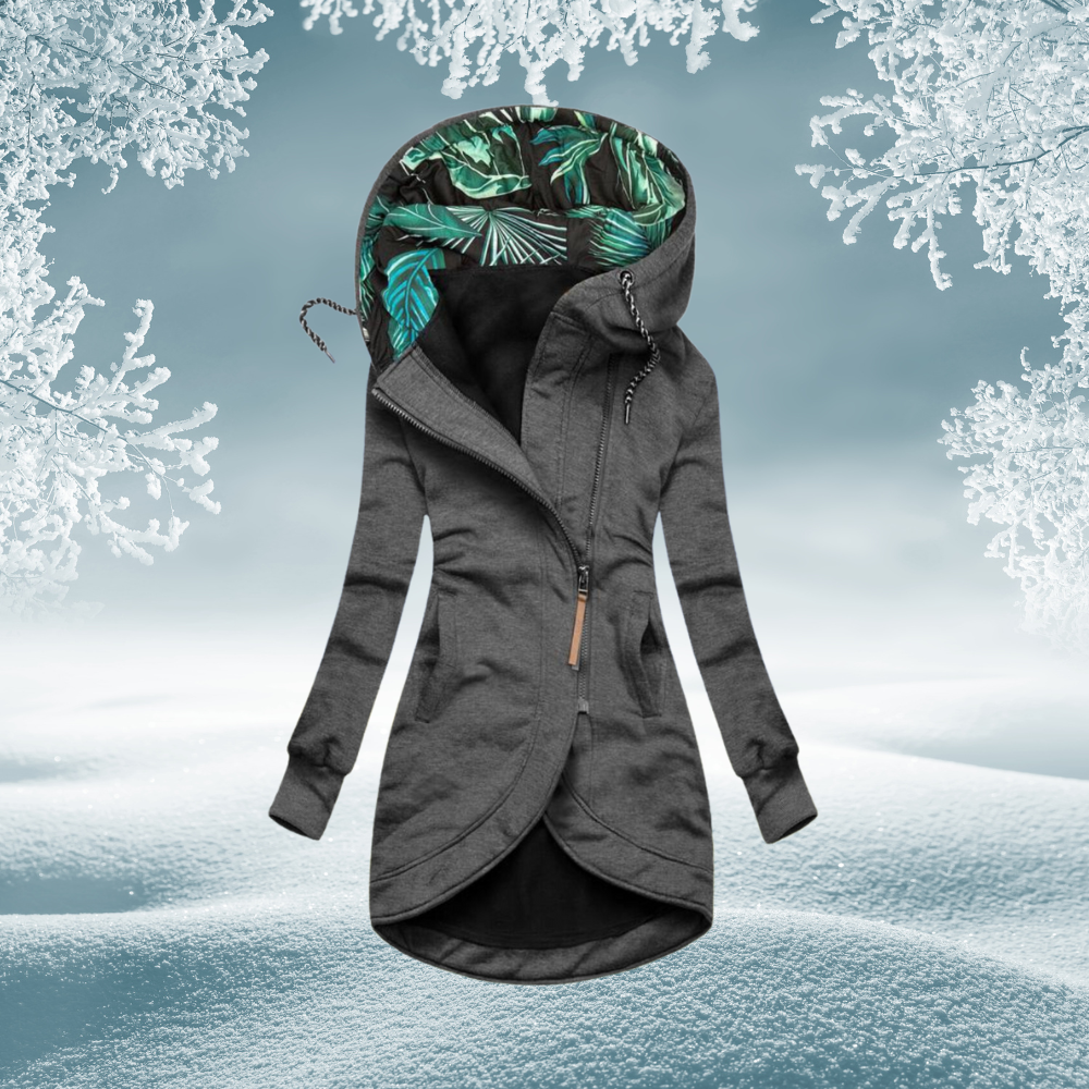 Mocarra | Jacke mit asymmetrischem Verschluss und Kapuze