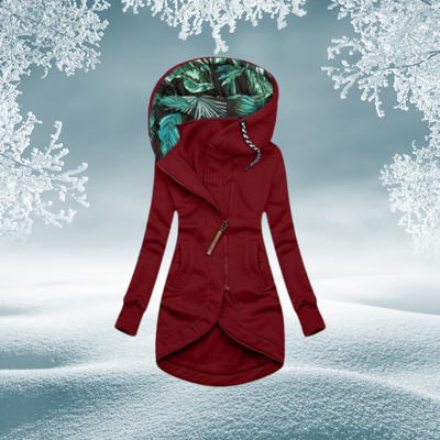 Mocarra | Jacke mit asymmetrischem Verschluss und Kapuze