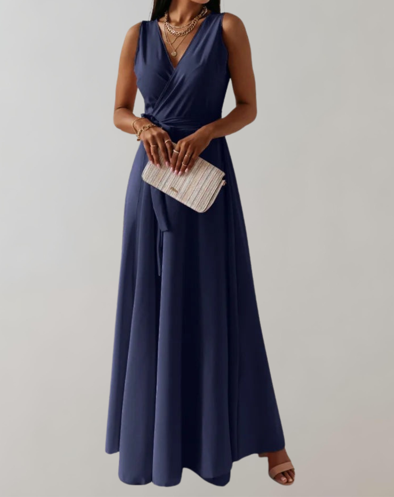 Izora - Stilvolles ärmelloses V-Ausschnitt-Kleid
