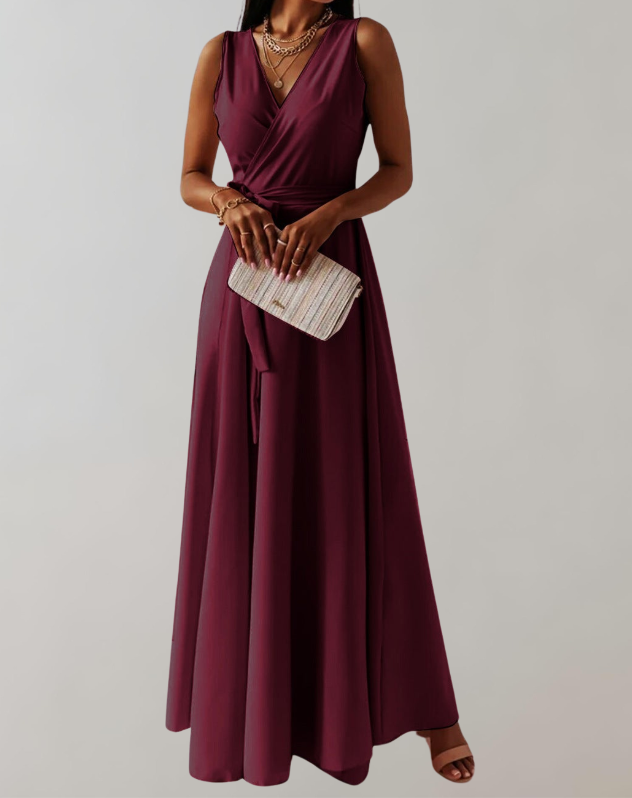 Izora - Stilvolles ärmelloses V-Ausschnitt-Kleid