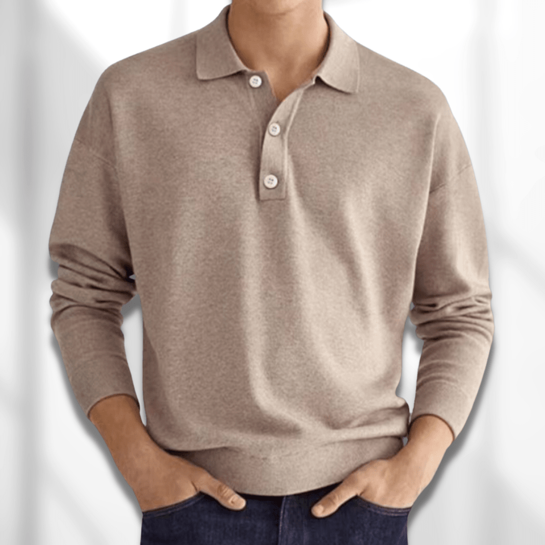 Mocarra | Essential Langarm-Polo für Männer