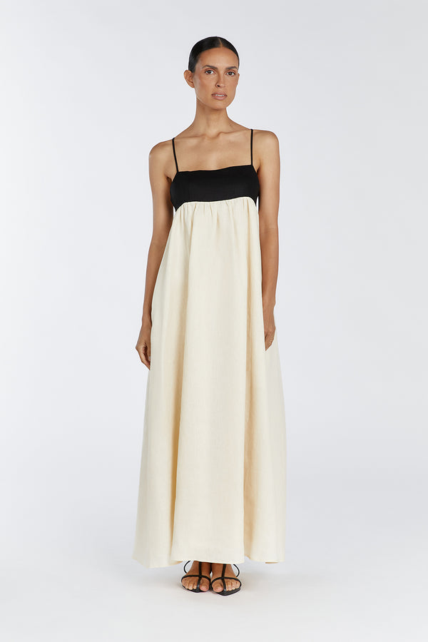Mocarra | Buttermilch Elegantes 2-Ton-Kleid