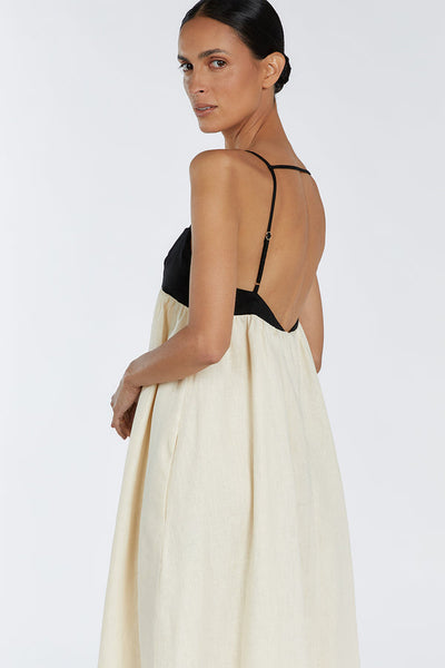 Mocarra | Buttermilch Elegantes 2-Ton-Kleid