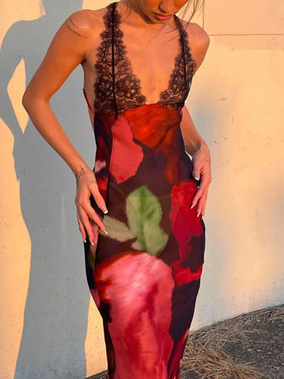Mocarra | Rückenfreies Kleid aus Kontrastierender Spitze
