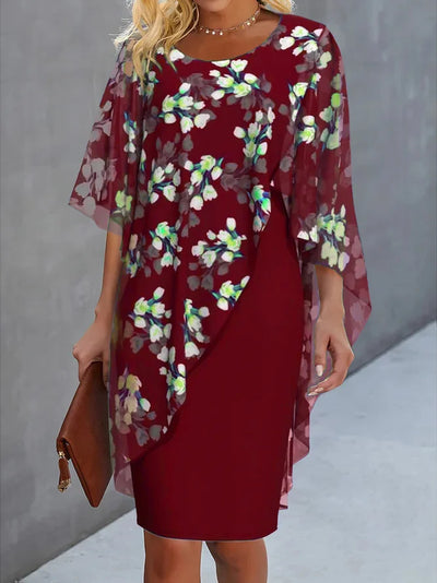 Bertha - Florales Chiffon-Damenkleid