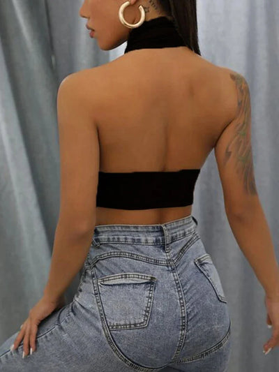 Mocarra | Frauen Sommer Tanktops sexy einfarbig Kreuz Neck holder