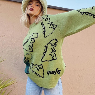 Tawan | Harajuku 90s Strickpullover Locker Y2K O-Ausschnitt Winter Streetwear