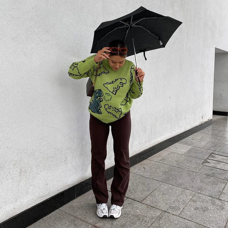 Tawan | Harajuku 90s Strickpullover Locker Y2K O-Ausschnitt Winter Streetwear