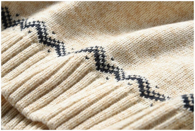 Mocarra | Gestrickter Winter- und Weihnachtspulli mit Reißverschluss