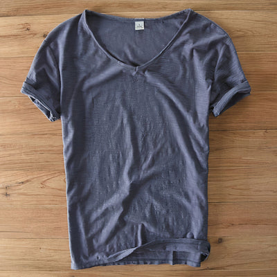 Sommer-T-Shirt aus Baumwolle und Leinen - Geno