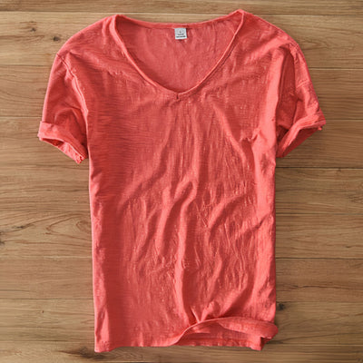 Sommer-T-Shirt aus Baumwolle und Leinen - Geno