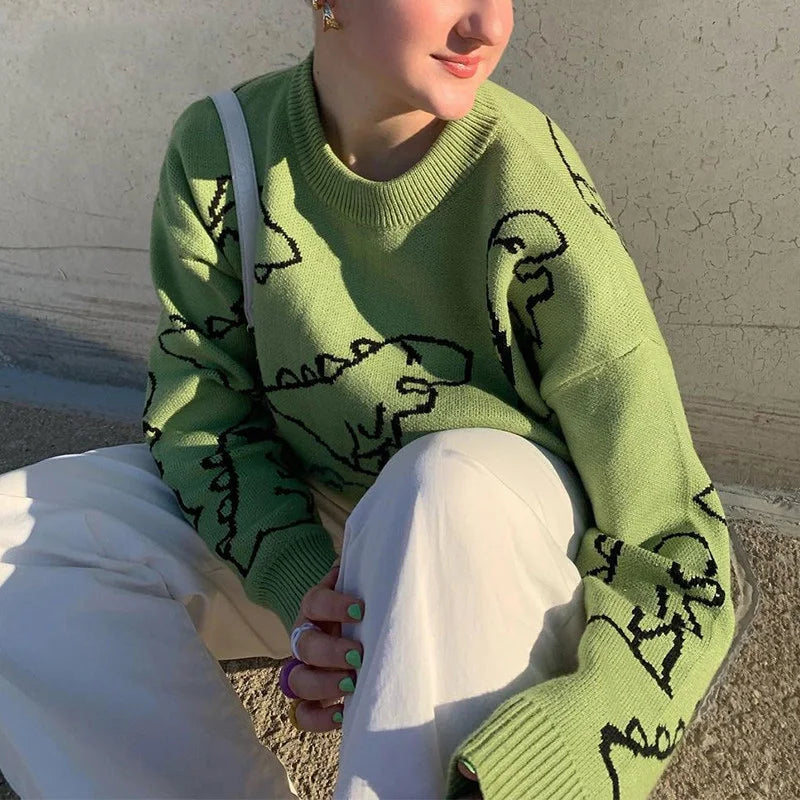 Tawan | Harajuku 90s Strickpullover Locker Y2K O-Ausschnitt Winter Streetwear