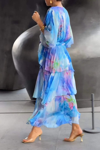 Diana | Glänzendes V-Ausschnitt Kleid
