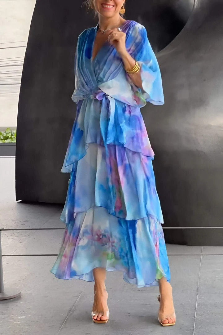 Diana | Glänzendes V-Ausschnitt Kleid