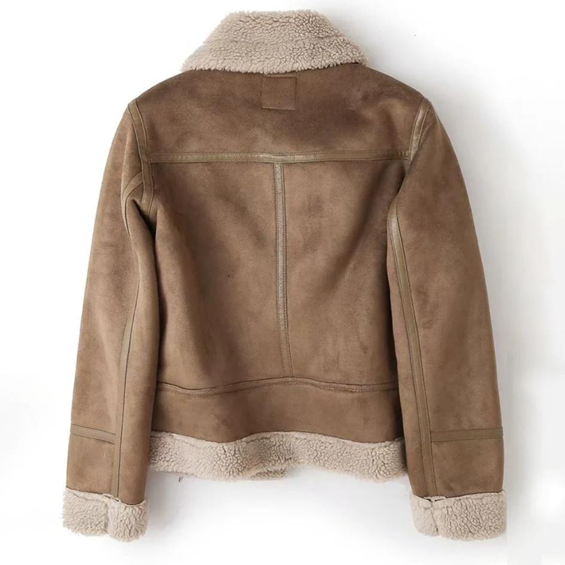 Lora - Lederjacke mit Sherpa-Futter