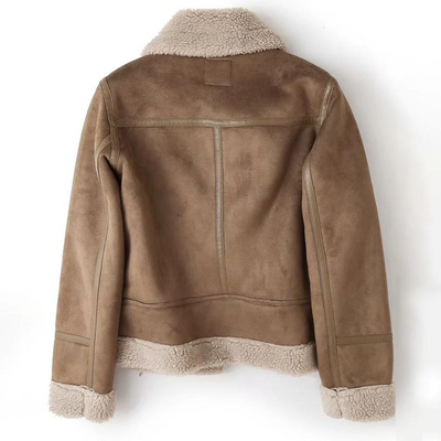 Lora - Lederjacke mit Sherpa-Futter