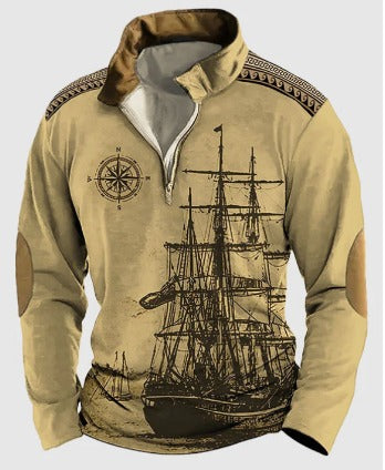 Mocarra | Vintage-Fleece-Pullover mit Reißverschluss